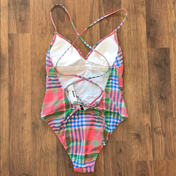 NWT JCrew Lace-Up Back One-piece Swimsuit - Picture 4 of 7